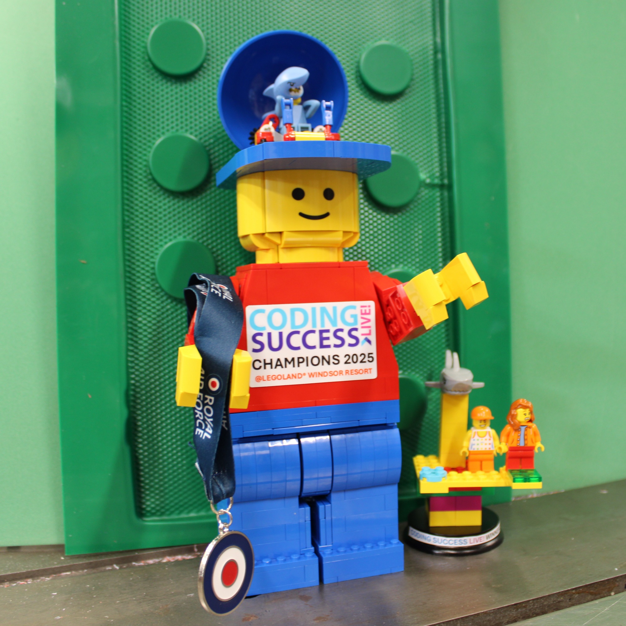 Coding Success Live Lego trophies and RAF medal 